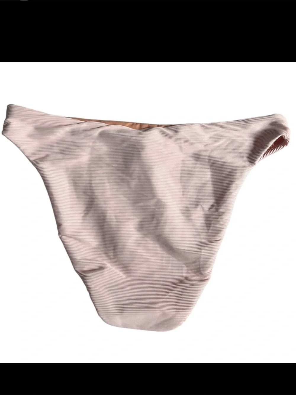 J. Crew Ribbed High-Rise Cheeky Bikini Bottom - Light Pink